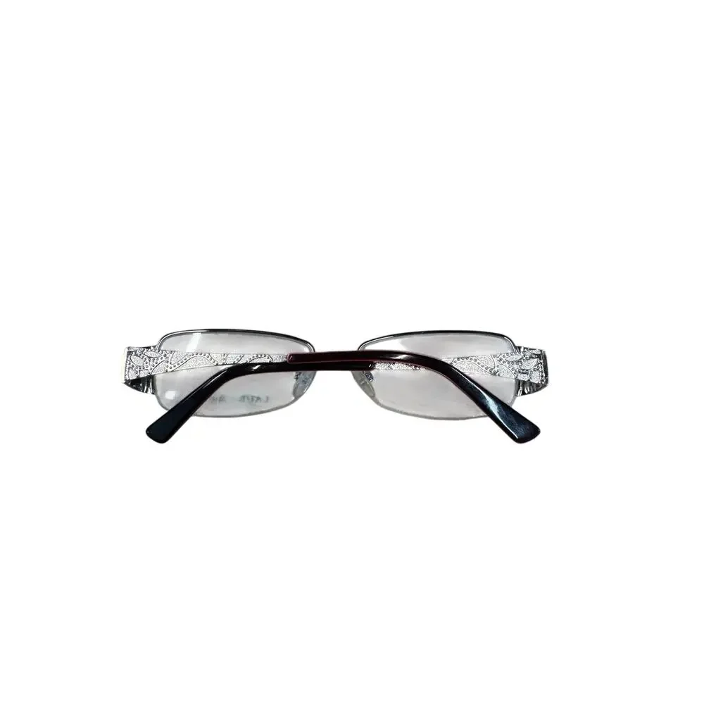 NEW Deadstock Laura Ashley Carly Platinum office siren Y2k rectangular Glasses